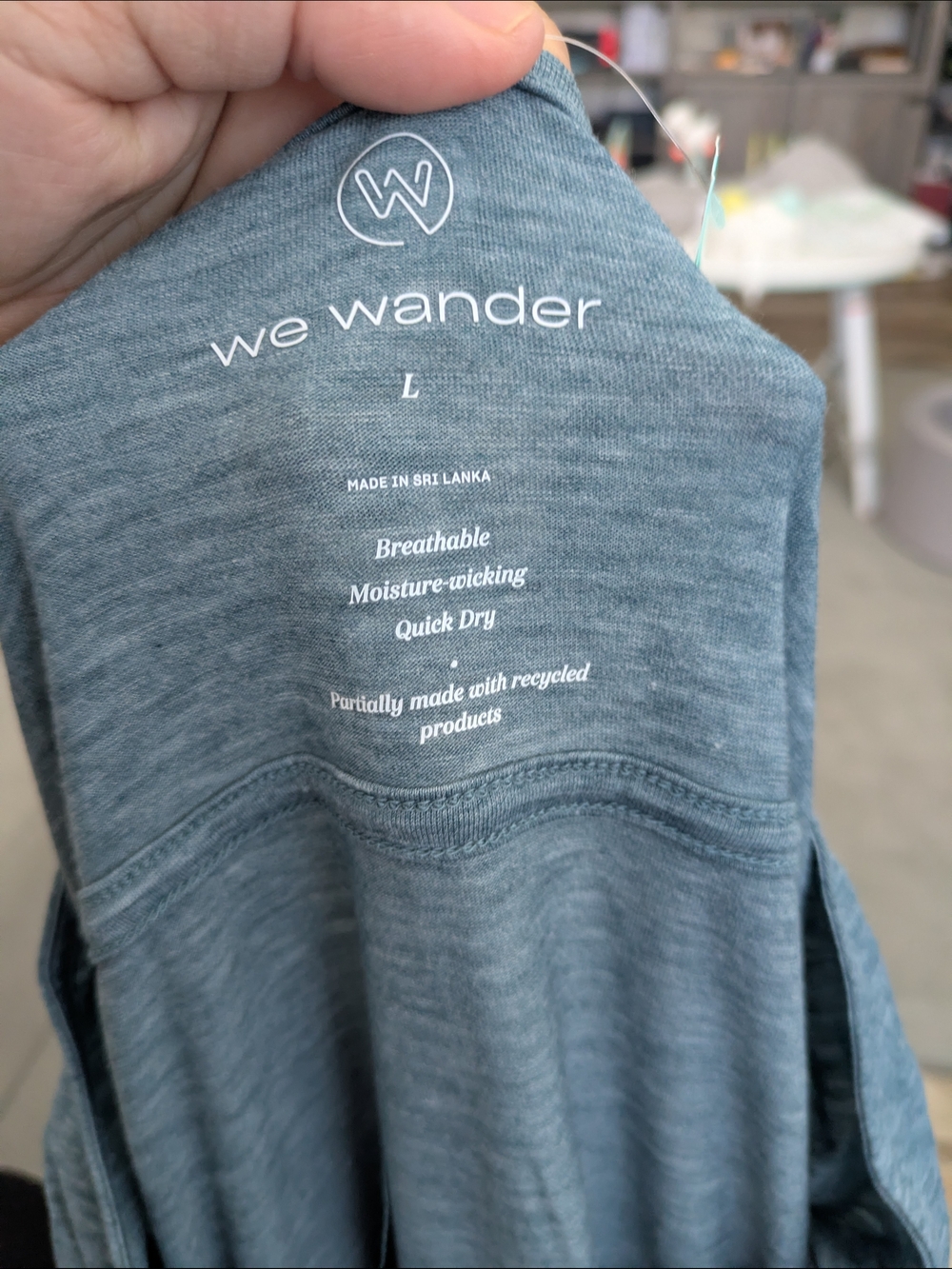 We Wander Heathered Teal V-Neck Long Sleeve Tee - Picture 2 of 5